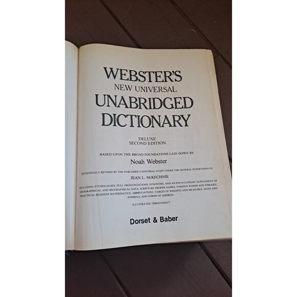 Vintage 1983 New Universal Websters Dictionary Unabridged History Piece Deluxe - Picture 3 of 5